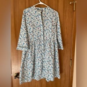 Tuckernuck Calico Floral Royal Shirt Dress M